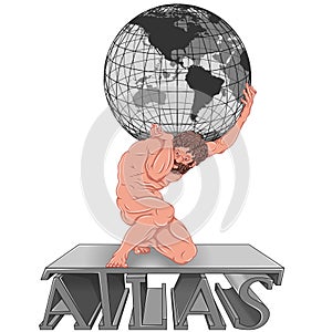 Vector of Atlas holding the earth