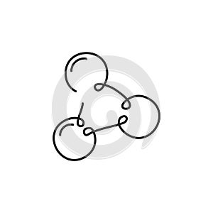 vector atom molecule one line. chemistry symbol. chemical elements vector on white background