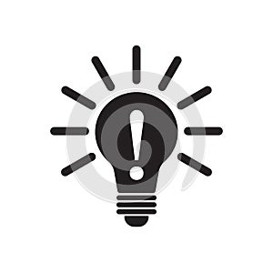 Vector attention icon, idea icon, bulb icon