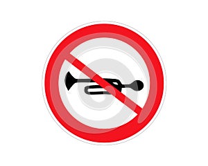 Vector Audible warning devices prohibited Icon Sign Icon Vector Illustration For Personal And Commercial Use. Clean Look Trendy