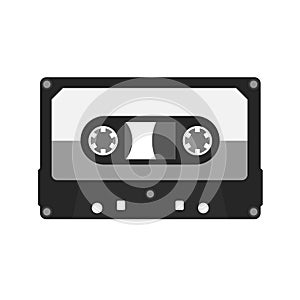 Vector audio cassette icon. Audiotape flat icon.