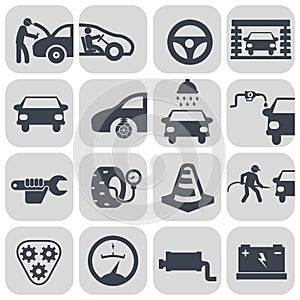 Vector auto mechanic car icons set