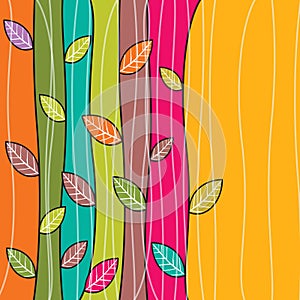 Vector autumn colourful leaves background