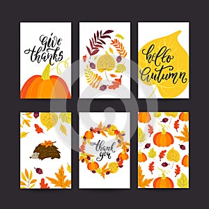 Vector Autumn season greeting cards big collection