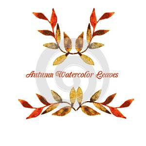 Vector autumn watercolor leaf pattern template