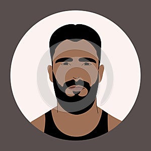 Vector avatar of arabic bearded man
