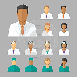Vector avatars of doctors for medical forum