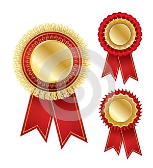 Vector award badge with ribbon