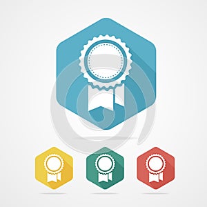 Vector Award Icon flat style with long shadow. photo