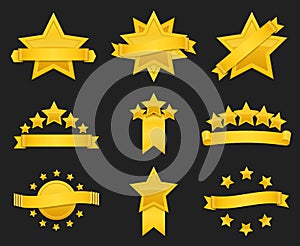 Vector award ribbon with gold star