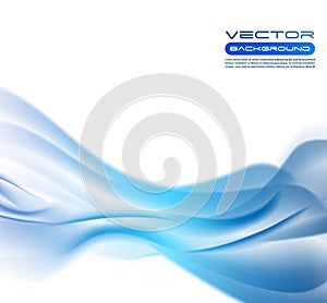 Vector awesome abstract blue waves on white background
