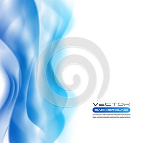 Vector awesome abstract blue waves on white background