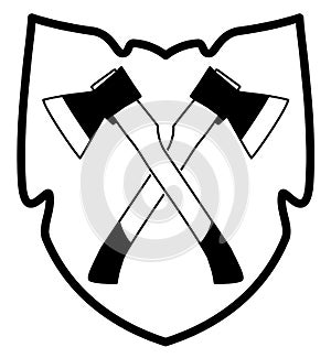 vector ax in shield icon