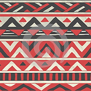 Vector Aztec Tribal Seamless Pattern on Crumpled