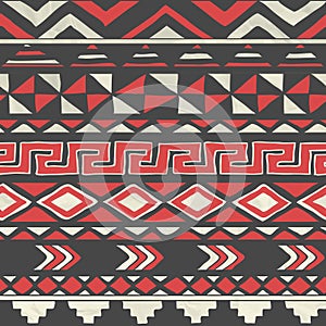 Vector Aztec Tribal Seamless Pattern on Crumpled