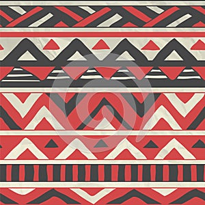 Vector Aztec Tribal Seamless Pattern on Crumpled photo