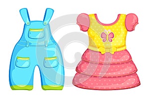 Vector Baby Boy and Girl dress