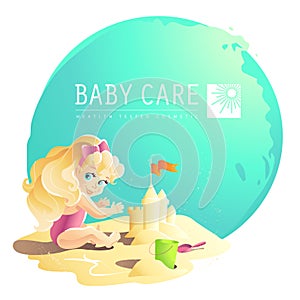 Vector baby care cosmetic logo design.