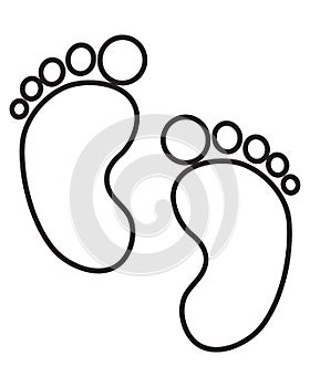 Vector of baby foot Icon flat style isolated