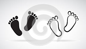 Vector of baby foot Icon flat style on white background. Foot logo or icon. Easy editable layered vector illustration