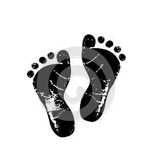 Vector baby footprints photo