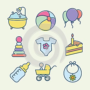 Vector baby icons