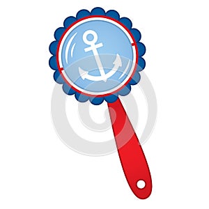 Vector Baby Rattle in Nautical Style