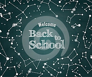 Vector Back to school green chalkboard background