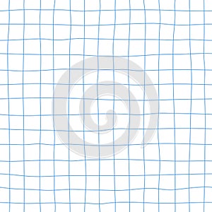 Vector Background with Abstract School Texture. Groovy Wavy Seamless Pattern of Checkered Notebook Paper