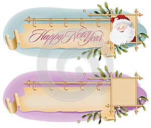 Vector background with antique scroll for Christmas and New year