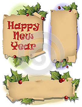 Vector background with antique scroll for Christmas and New year