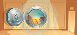 Vector background - bank vault door with gold