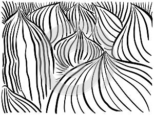 Vector background black lines leaves