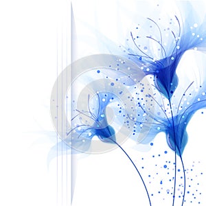 Vector background with blue flowers