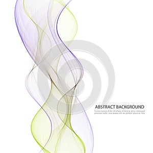 Vector background, blue and green waved lines for brochure, website, flyer design. Transparent smooth wave.