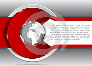 Vector background for brochure or flyer with a globe.