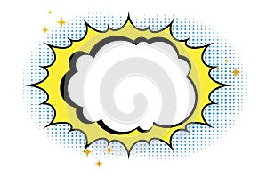 Vector background of bubble blast. Flash in comic style. Cool explosion icon