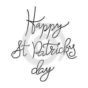 Vector background card lettering. Hand drawn design for St. Patrick`s day. Art greeting for card, poster, brochure.