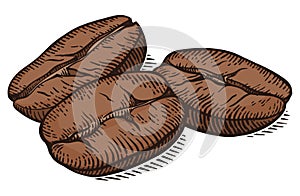 Vector background with coffee macro. Hand drawn.