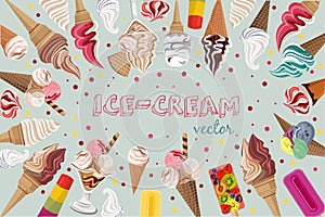 Vector background with colout ice-cream for you design