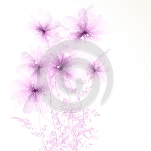 vector background with delicate pink flowers