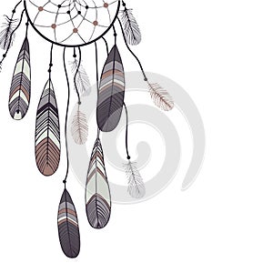Vector background with dream catcher.