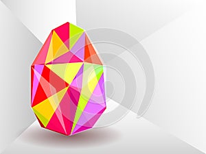 Vector background with Easter egg crystal.