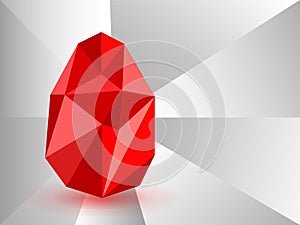 Vector background with Easter egg crystal.