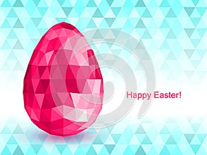 Vector background with Easter egg crystal.