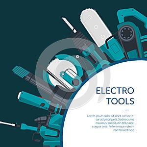 Vector background electric construction tools