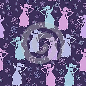 Vector background with Fairy dancing illustration for girl