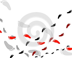 Vector background with footprints