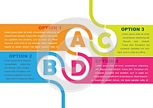 Vector background with four choices ABCD