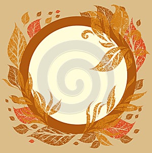 Vector background with frame with Autumn Leafs